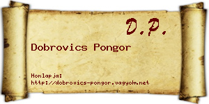 Dobrovics Pongor névjegykártya
